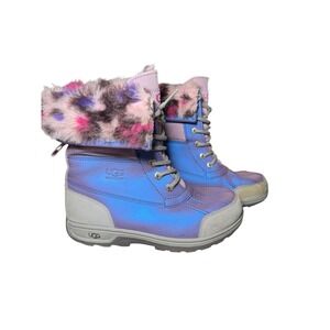 UGG Kids Butte II Leopard Fairy Tale Waterproof Winter Boots Sz 3